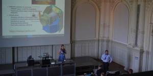 Andrea Fortier of the University of Bern presented the space observatory CHEOPS. (Photo: Barbara Vonarburg)