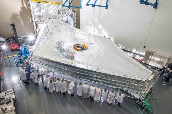 The sunshield on the James Webb Space Telescope is the largest part of the observatory (Photo: NASA/Chris Gunn)
