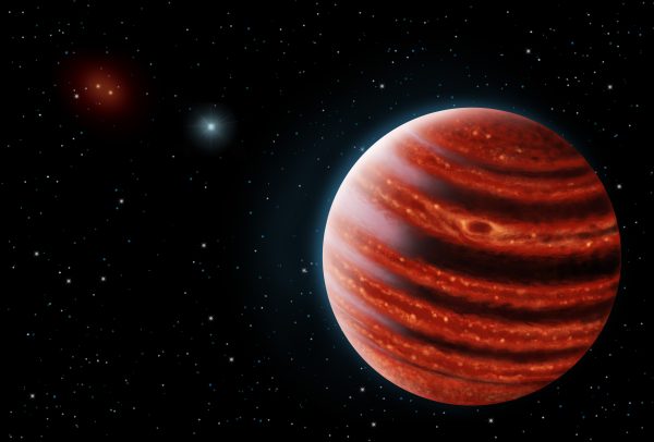 Artistic conception of 51 Eri b, a Jupiter-like exoplanet at a large orbital distance. (Image: Danielle Futselaar & Franck Marchis, SETI Institute)